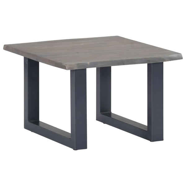 vidaXL Coffee Table With Live Edges Grey 60x60x40 cm Solid Acacia Wood | SKU: 247827 | Barcode: 8719883550091