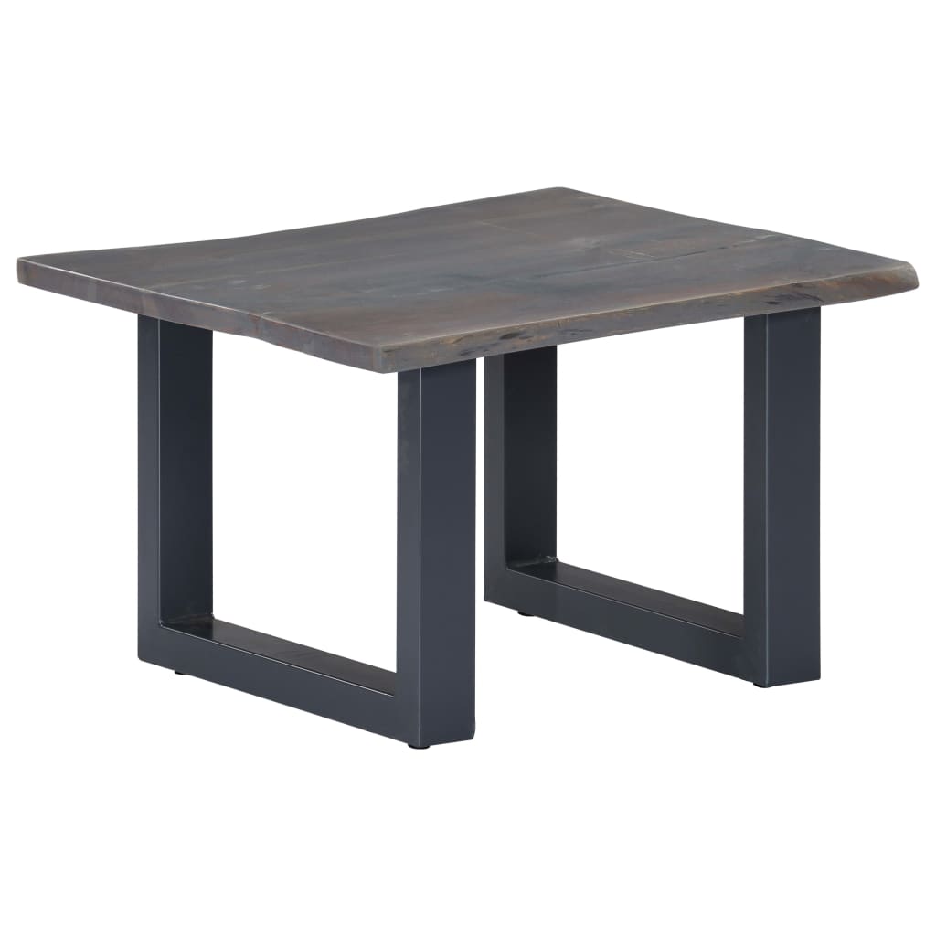 vidaXL Coffee Table With Live Edges Grey 60x60x40 cm Solid Acacia Wood | SKU: 247827 | Barcode: 8719883550091