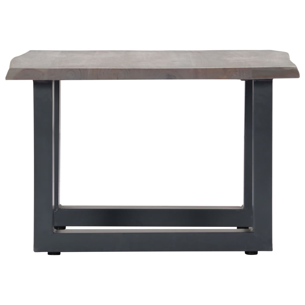 vidaXL Coffee Table With Live Edges Grey 60x60x40 cm Solid Acacia Wood | SKU: 247827 | Barcode: 8719883550091