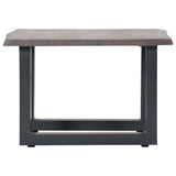 vidaXL Coffee Table With Live Edges Grey 60x60x40 cm Solid Acacia Wood | SKU: 247827 | Barcode: 8719883550091