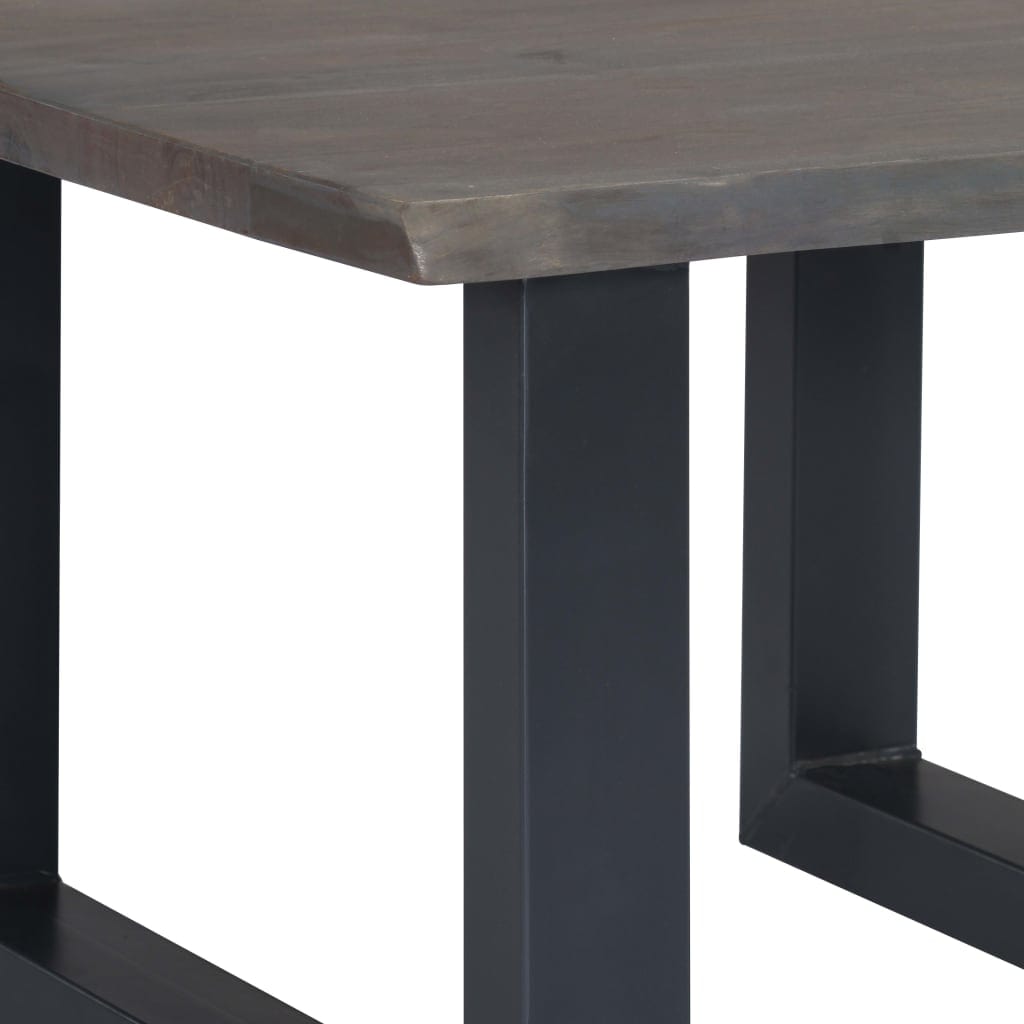 vidaXL Coffee Table With Live Edges Grey 60x60x40 cm Solid Acacia Wood | SKU: 247827 | Barcode: 8719883550091