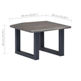 vidaXL Coffee Table With Live Edges Grey 60x60x40 cm Solid Acacia Wood | SKU: 247827 | Barcode: 8719883550091