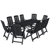 VidaXL Plastic 11 Piece Outdoor Dining Set In Anthracite Colour | SKU: 276182 | UPC: 8719883564098