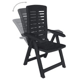 Reclining Positions Of A Chair From VidaXL Plastic 11 Piece Outdoor Dining Set In Anthracite Colour | SKU: 276182 | UPC: 8719883564098