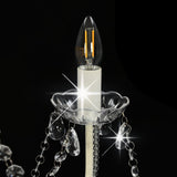 vidaXL Chandelier With Beads White 8 x E14 Bulbs | SKU: 281604 | Barcode: 8719883573274