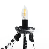 vidaXL Chandelier With Beads Black 8 x E14 Bulbs | SKU: 281605 | Barcode: 8719883573281