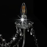 vidaXL Chandelier With Beads Silver 8 x E14 Bulbs | SKU: 281606 | Barcode: 8719883573298