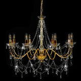 vidaXL Chandelier With Beads Golden 8 x E14 Bulbs | SKU: 281607 | Barcode: 8719883573304