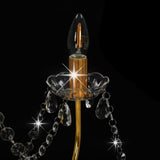 vidaXL Chandelier With Beads Golden 8 x E14 Bulbs | SKU: 281607 | Barcode: 8719883573304