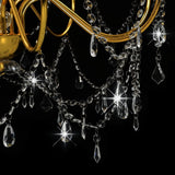 vidaXL Chandelier With Beads Golden 8 x E14 Bulbs | SKU: 281607 | Barcode: 8719883573304