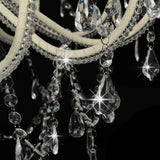 vidaXL Chandelier With Beads White 12 x E14 Bulbs | SKU: 281608 | Barcode: 8719883573311