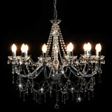 vidaXL Chandelier With Beads Silver 12 x E14 Bulbs | SKU: 281610 | Barcode: 8719883573335