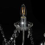 vidaXL Chandelier With Beads Silver 12 x E14 Bulbs | SKU: 281610 | Barcode: 8719883573335