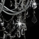 vidaXL Chandelier With Beads Silver 12 x E14 Bulbs | SKU: 281610 | Barcode: 8719883573335