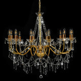 vidaXL Chandelier With Beads Golden 12 x E14 Bulbs | SKU: 281611 | Barcode: 8719883573342