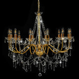 vidaXL Chandelier With Beads Golden 12 x E14 Bulbs | SKU: 281611 | Barcode: 8719883573342