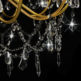 vidaXL Chandelier With Beads Golden 12 x E14 Bulbs | SKU: 281611 | Barcode: 8719883573342