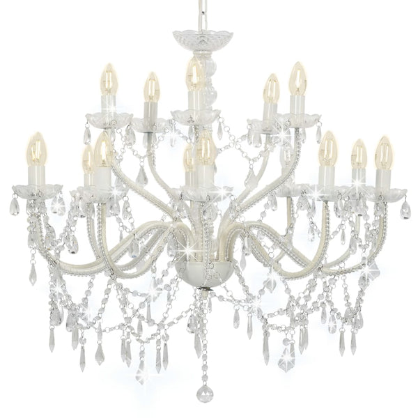 vidaXL Chandelier 2-layer White 15 x E14 Bulbs | SKU: 281612 | Barcode: 8719883573359