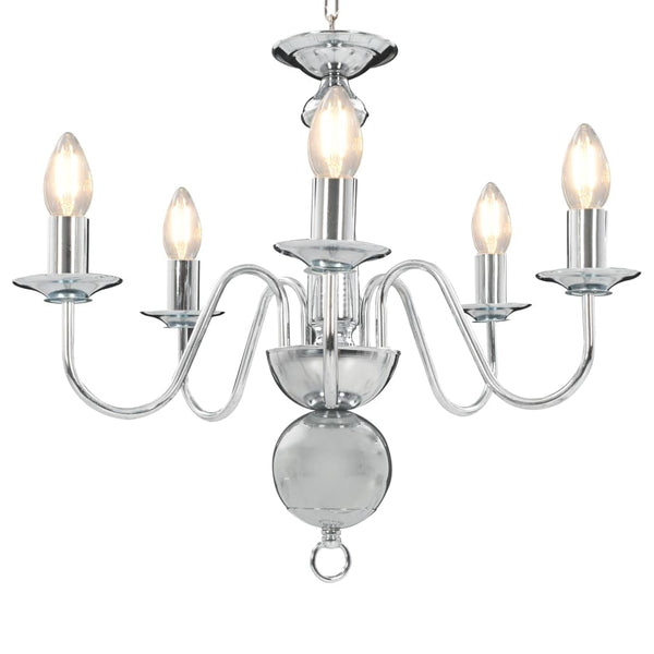 vidaXL Chandelier Silver 5 x E14 Bulbs | SKU: 281616 | Barcode: 8719883573397