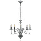 vidaXL Chandelier Silver 5 x E14 Bulbs | SKU: 281616 | Barcode: 8719883573397