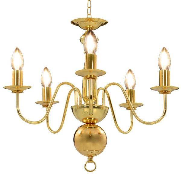 vidaXL Chandelier Golden 5 x E14 Bulbs | SKU: 281617 | Barcode: 8719883573403