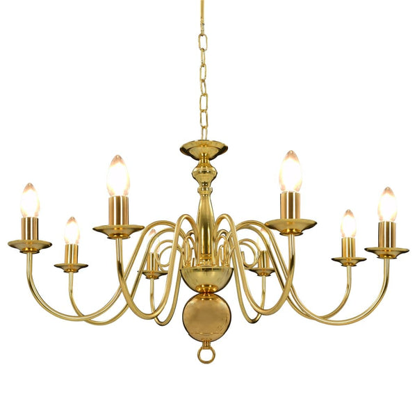 vidaXL Chandelier Golden 8 x E14 Bulbs | SKU: 281619 | Barcode: 8719883573427