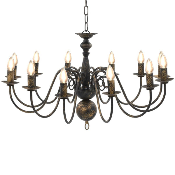 vidaXL Chandelier Antique Black 12 x E14 Bulbs | SKU: 281621 | Barcode: 8719883573441