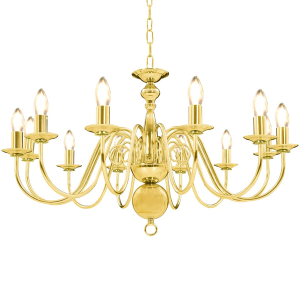 vidaXL Chandelier Golden 12 x E14 Bulbs | SKU: 281623 | Barcode: 8719883573465