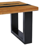 vidaXL Coffee Table 100x50x40 cm Solid Teak Wood and Lava Stone | SKU: 281645 | Barcode: 8719883581460