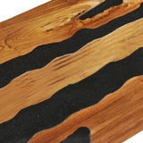 vidaXL Coffee Table 100x50x40 cm Solid Teak Wood and Lava Stone | SKU: 281645 | Barcode: 8719883581460
