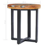 vidaXL Coffee Table 40x45 cm Solid Teak Wood and Polyresin | SKU: 281652 | Barcode: 8719883581538