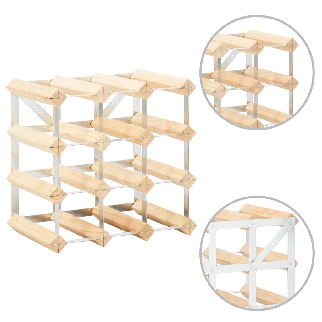 vidaXL Wine Rack For 12 Bottles Solid Pinewood | SKU: 282468 | Barcode: 8719883589268