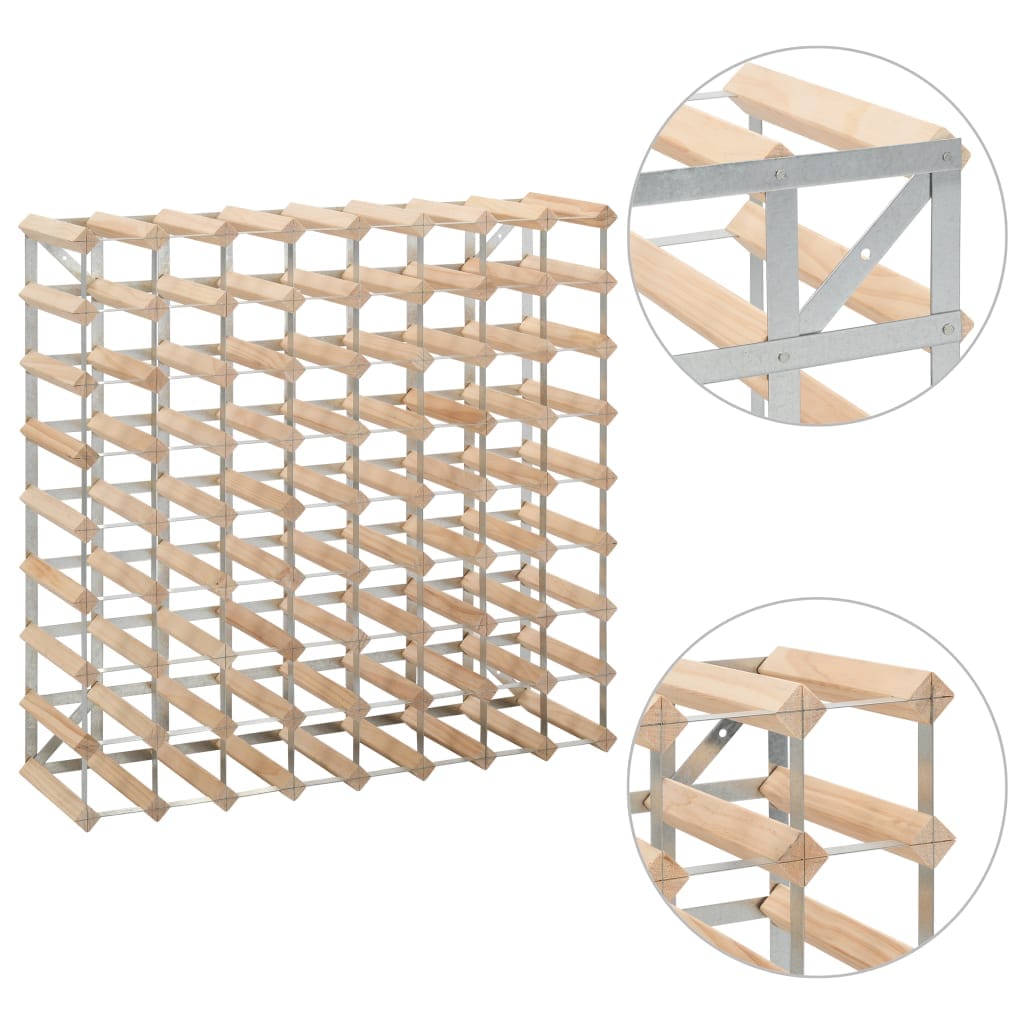 vidaXL Wine Rack For 72 Bottles Solid Pinewood | SKU: 282471 | Barcode: 8719883589299