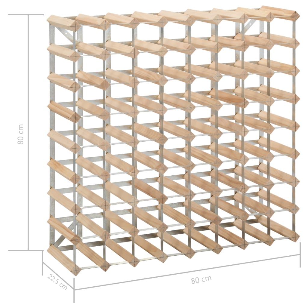 vidaXL Wine Rack For 72 Bottles Solid Pinewood | SKU: 282471 | Barcode: 8719883589299