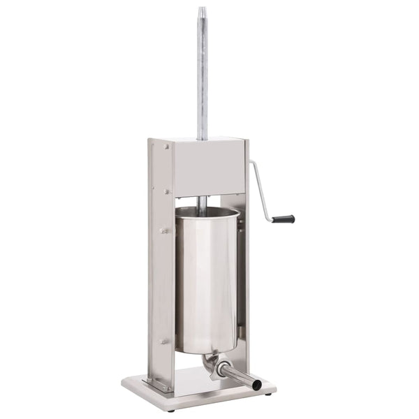 VidaXL Stainless Steel Manual Sausage Stuffer In Silver, 15L | SKU: 50965 | UPC: 8719883609423 | Weight: 21.94kg