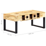 vidaXL Coffee Table Cassette Style 100x52x45 cm Solid Mango Wood | SKU: 282764 | Barcode: 8719883609843