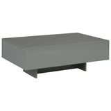 vidaXL Coffee Table High Gloss Grey 85x55x31 cm MDF | SKU: 282992 | Barcode: 8719883610320