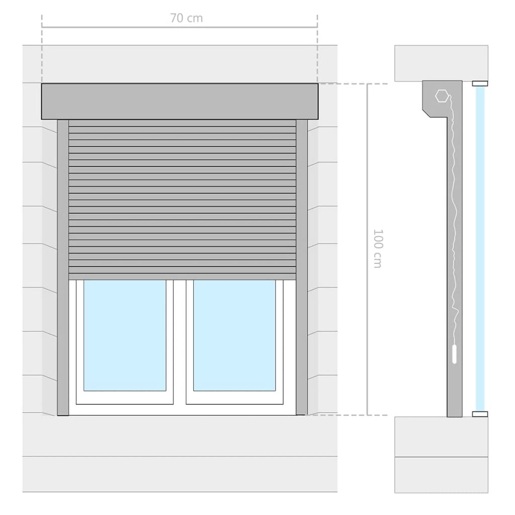 vidaXL Roller Shutter Aluminium 70x100 cm White | SKU: 144964 | Barcode: 8719883665696