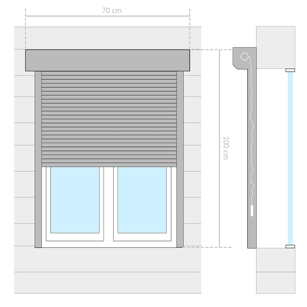 vidaXL Roller Shutter Aluminium 70x100 cm White | SKU: 144964 | Barcode: 8719883665696
