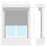 vidaXL Roller Shutter Aluminium 110x130 cm Anthracite | SKU: 144982 | Barcode: 8719883665870