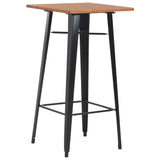 Bar Stool From VidaXL Black Steel And Brown Pinewood 3 Piece Bar Set | SKU: 276844 | UPC: 8719883666907
