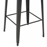 Black Steel Legs Of A Bar Stool From Bar Stool From VidaXL Black Steel And Brown Pinewood 3 Piece Bar Set | SKU: 276844 | UPC: 8719883666907