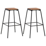 2 Bar Stools From VidaXL Black Steel And Brown Pinewood 3 Piece Bar Set | SKU: 276844 | UPC: 8719883666907