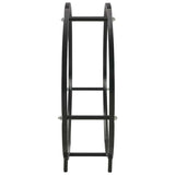 Side View Of VidaXL Black Steel Firewood Rack 70x20x70cm | SKU: 284701 | UPC: 8719883683041