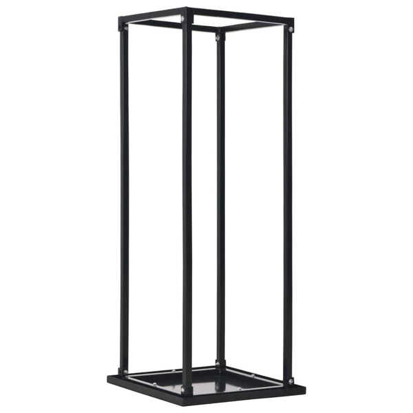 VidaXL Black Steel Firewood Rack With Base, 37x37x113cm | SKU: 284702 | UPC: 8719883683058