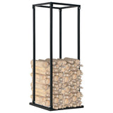 VidaXL Black Steel Firewood Rack With Base, 37x37x113cm | SKU: 284702 | UPC: 8719883683058