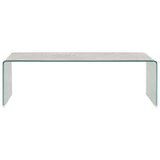 vidaXL Coffee Table Brown Marble 98x45x31 cm Tempered Glass | SKU: 284734 | Barcode: 8719883714141