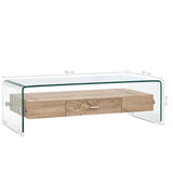 vidaXL Coffee Table Clear 98x45x31 cm Tempered Glass | SKU: 284747 | Barcode: 8719883714271