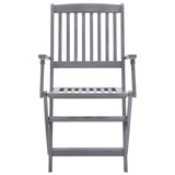 vidaXL Folding Outdoor Chairs 2 pcs Solid Acacia Wood - Grey | SKU: 46333 | Barcode: 8719883722122