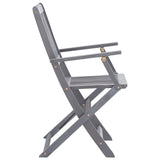 vidaXL Folding Outdoor Chairs 2 pcs Solid Acacia Wood - Grey | SKU: 46333 | Barcode: 8719883722122